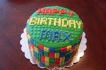 round lego boys birthday cake